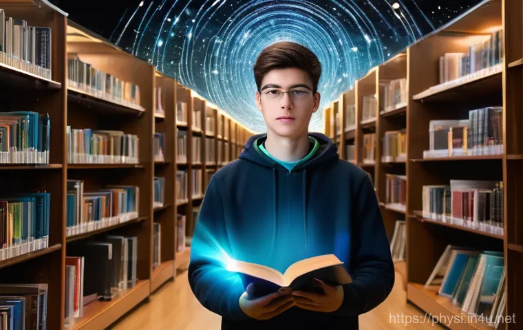 물리학과 물리 교사 되는 법 - **Prompt:** A young, curious physics student, in their early 20s, with a thoughtful expression, stan...