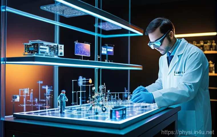 물리학 연구소의 주요 역할 - **Prompt 1: The Dawn of Digital Life and Robotics**
A vibrant, futuristic image depicting a dive...