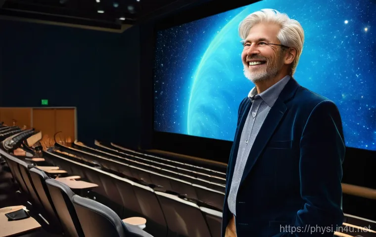 천체 물리학 연구 사례 - A focused female astrophysicist in her early 30s, with short, curly brown hair and glasses, sits in ...